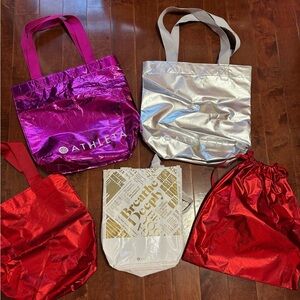 Athleta Lululemon Tote Bag Collection - Silver, Red, Purple, White